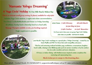 Namaste Yolngu Dreaming 2014 dates