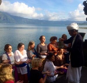 Blessings at the Lake temple 